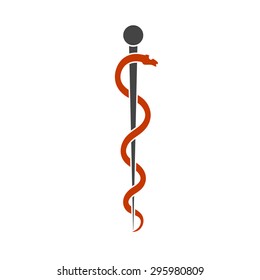 Rod of Asclepius Snake Coiled Up Silhouette