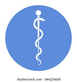 Rod of Asclepius Snake Coiled Up Silhouette