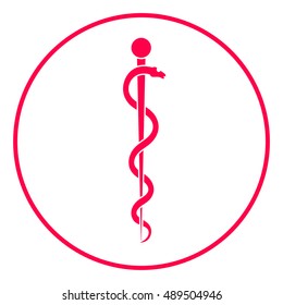 Rod of Asclepius Snake Coiled Up Silhouette