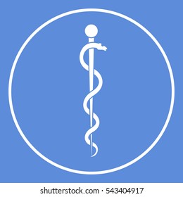 Rod of Asclepius Snake Coiled Up Silhouette