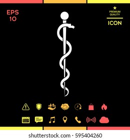 Rod of Asclepius Snake Coiled Up Silhouette