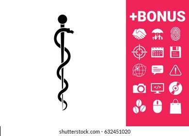 Rod of Asclepius Snake Coiled Up Silhouette