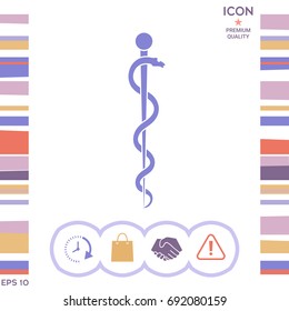 Rod of Asclepius Snake Coiled Up Silhouette