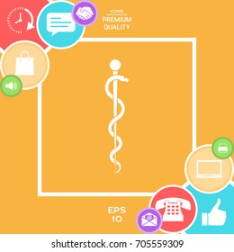 Rod of Asclepius Snake Coiled Up Silhouette
