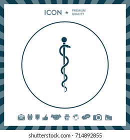 Rod of Asclepius Snake Coiled Up Silhouette