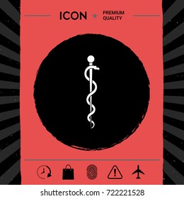 Rod of Asclepius Snake Coiled Up Silhouette