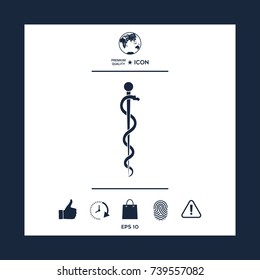 Rod of Asclepius Snake Coiled Up Silhouette