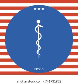 Rod of Asclepius Snake Coiled Up Silhouette