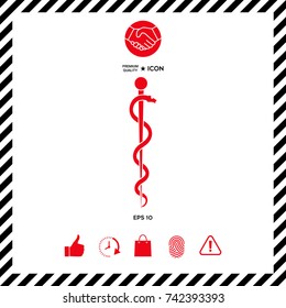 Rod of Asclepius Snake Coiled Up Silhouette