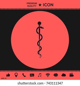 Rod of Asclepius Snake Coiled Up Silhouette