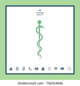 Rod of Asclepius Snake Coiled Up Silhouette
