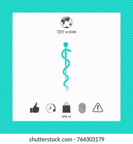 Rod of Asclepius Snake Coiled Up Silhouette