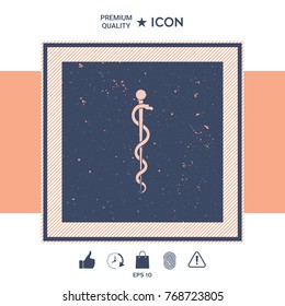 Rod of Asclepius Snake Coiled Up Silhouette