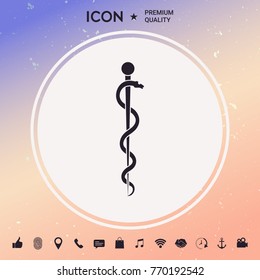 Rod of Asclepius Snake Coiled Up Silhouette