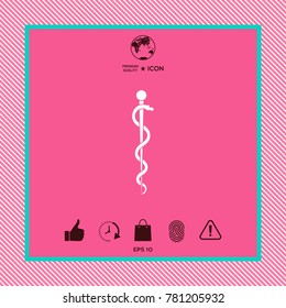 Rod of Asclepius Snake Coiled Up Silhouette