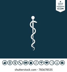 Rod of Asclepius Snake Coiled Up Silhouette