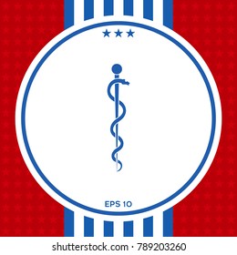 Rod of Asclepius Snake Coiled Up Silhouette