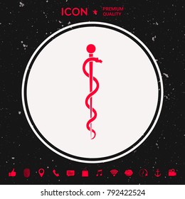 Rod of Asclepius Snake Coiled Up Silhouette
