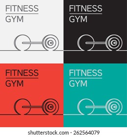 Rod (barbell) vector icon
