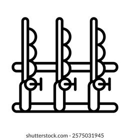 Rod Holder Vector Line Icon Design