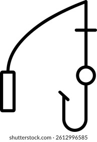 Rod Line Vector Icon Design