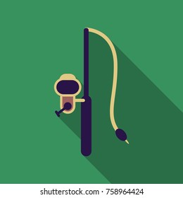 rod spinning with spoon-bait vector illustration isolated on background