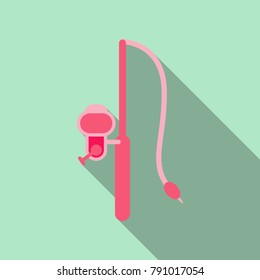 rod spinning with spoon-bait vector illustration isolated on background
