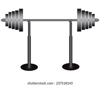 Rod for weightlifting simulator on a white background