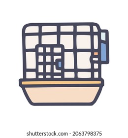 rodent cage color vector doodle simple icon