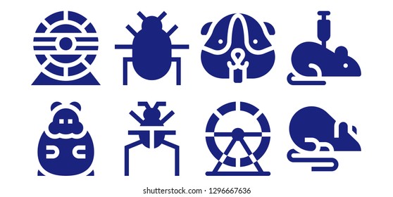  rodent icon set. 8 filled rodent icons. Simple modern icons about  - Hamster, Hamster wheel, Parasite, Rat