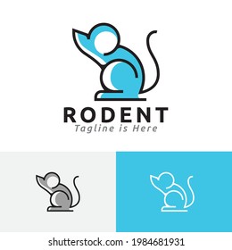 Rodent Little Cute Mouse Line Logo Symbol