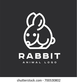 Rodent logo illustration of a modern design linear style flat art