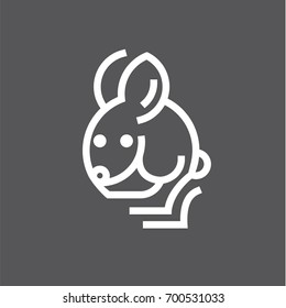 Rodent logo illustration of a modern design linear style flat art