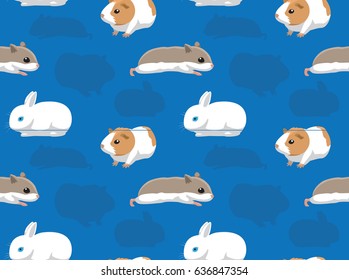 Rodent Pet Seamless Wallpaper white rabbit