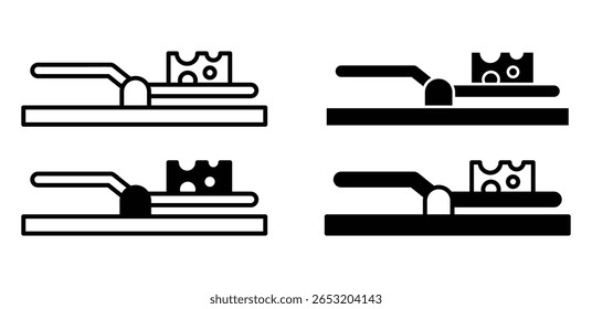 Rodent Trap Mechanism Icon Black and White Graphic Illustration Vector Design