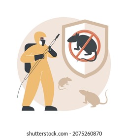 Rodents pest control service abstract concept vector illustration. Rodent control service, house proofing, rats trapping program, mice exterminator, 24 hour pest removal abstract metaphor.