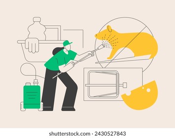 Rodents pest control service abstract concept vector illustration. Rodent control service, house proofing, rats trapping program, mice exterminator, 24 hour pest removal abstract metaphor.