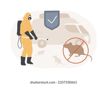 Rodents pest control service isolated concept vector illustration. Rodent control service, house proofing, rats trapping program, mice exterminator, 24 hour pest removal vector concept.