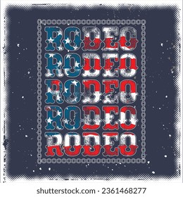 Rodeo American flag , cowboy , Western t-shirt design