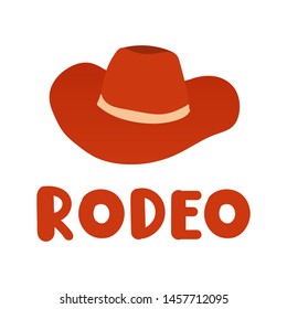 Rodeo. Banner vector hand drawn illustration on white background.