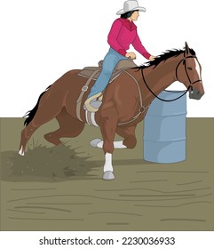 Ilustración del vector de carreras de rodeo