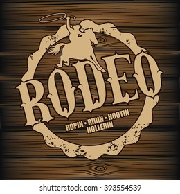 Rodeo Brand Design On Wood Background Stock Vector (Royalty Free ...