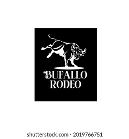 rodeo bull , big bufallo logotype illustration black collour