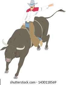 Rodeo Bull Ride Cowboy illustration