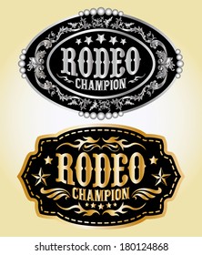 Rodeo Champion - cowboy belt buckle vector design svg