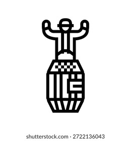 vetor de ícone de linha de palhaço de rodeio. sinal de palhaço de rodeio. símbolo de contorno isolado ilustração em preto