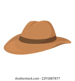 Rodeo cowboy hat icon cartoon vector. Western leather. American west