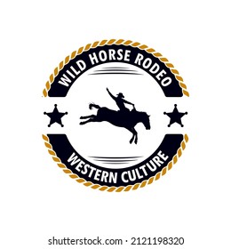Rodeo cowboy riding horse on a wooden sign, western culture