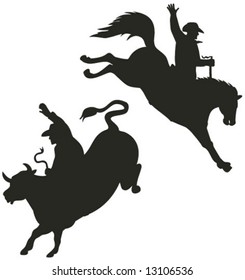 Rodeo Cowboy Silhouette Stock Vector (Royalty Free) 13106536 | Shutterstock