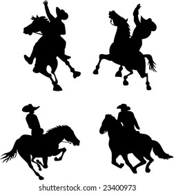 Rodeo cowboy silhouettes